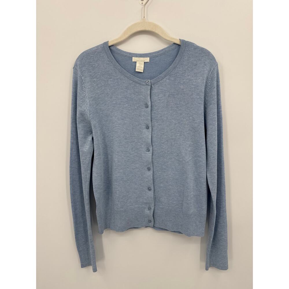H&M Basics Blue Button Soft Cozy Front Cardigan Lightweight Viscose Blend Medium